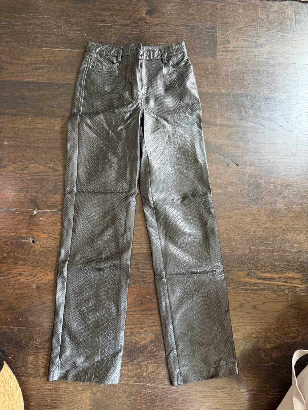 Wilfred Black Faux Snake Skin Leggings